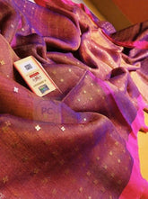 Brown Sequin Muslin Handloom Silk Saree, Party wear, Festive - S10385 - Saree - Aakritee - S10385